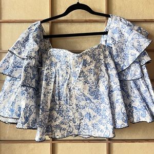 Caroline Constas toile off the shoulder shirt